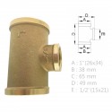 Raccord Té réduit à visser femelle en laiton