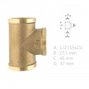 Té femelle laiton à visser