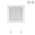 Grille intérieur avec moustiquaire et tirette  140x140mm