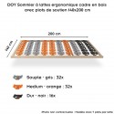 DOY Sommier à lattes ergonomique cadre en bois avec plots de soutien