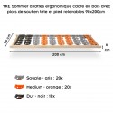 YKE Sommier à lattes ergonomique cadre en bois avec plots de soutien tête et pied relevables
