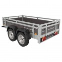 WOOD Remorque double essieux basculante caisse contreplaqué châssis acier 236x125 cm