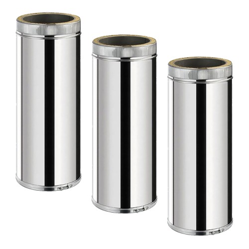 TDPS500 Conduit double paroi pour poêle à bois longueur 50 cm