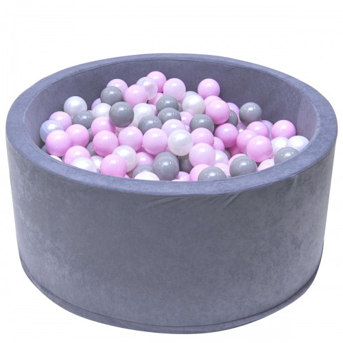 Piscine gris balles roses