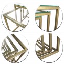 Lot de 3 tables basses carrées or