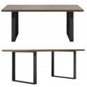 Table plateau noyer pieds noir